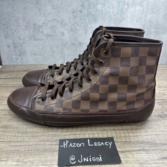 Louis Vuitton Other - Louis Vuitton~Men’s~”Damier” Brown Leather High Top Sneakers~size 10
